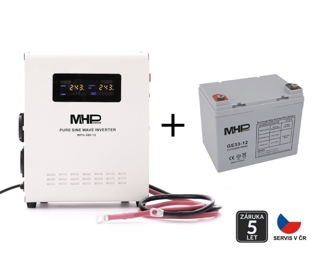 Backup power supply MHPower WPU-300-12, UPS, 300W, pure sine, 12V SET with Gel battery 33Ah