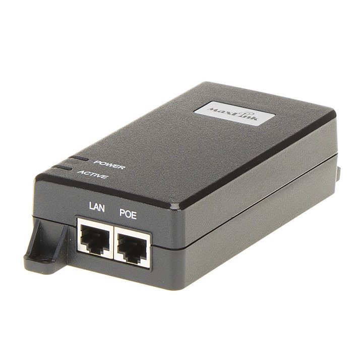 MaxLink PI60v2 PoE injektor - 802.3af/at/bt, 55V, 1.1A, 60W, 1Gbit, napájecí kabel