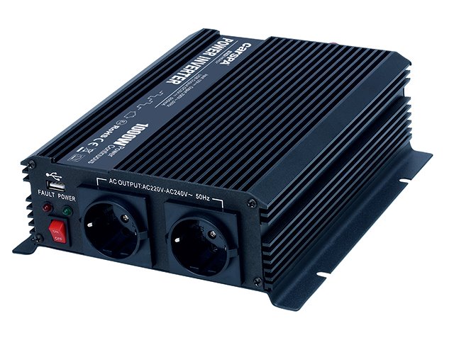 Měnič napětí Carspa CAR1KU-12 12V/230V+USB 1000W, modifikovaná sinus