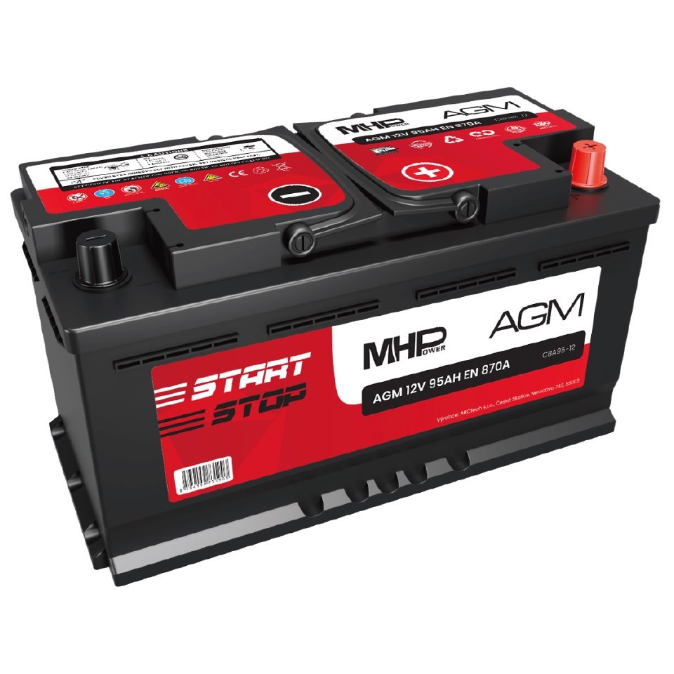 MHPower CBA95-12 autobaterie - Z VÝSTAVY, AGM 12V 95Ah 870A Start-Stop