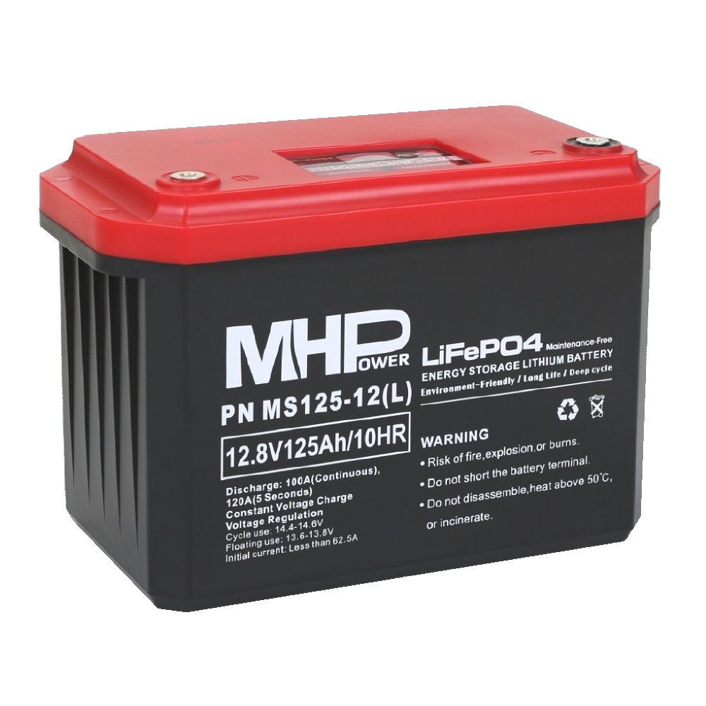 MHPower MS125-12(L) Lithium baterie LiFePO4 12V/125Ah, Terminal LC4 - M8