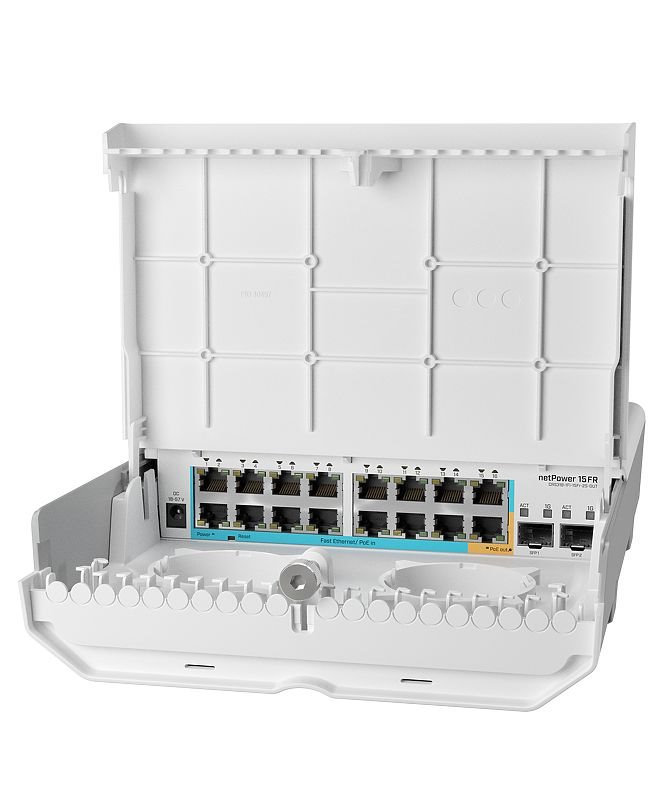 MikroTik CRS318-1Fi-15Fr-2S-OUT - netPower 15FR reverzní POE switch