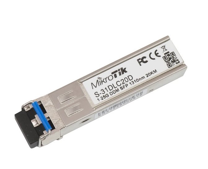 MikroTik SFP optický modul S-31DLC20D, SM, 20km, 1.25G, 1310nm