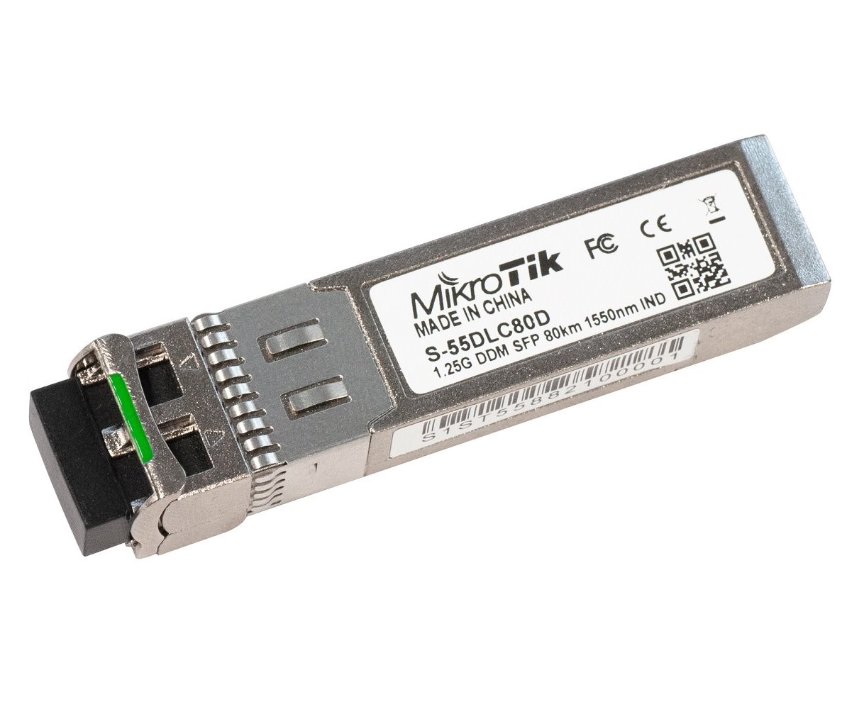 MikroTik SFP optický modul S-55DLC80D, SM, 80km, 1.25G, 1550nm, 2x LC