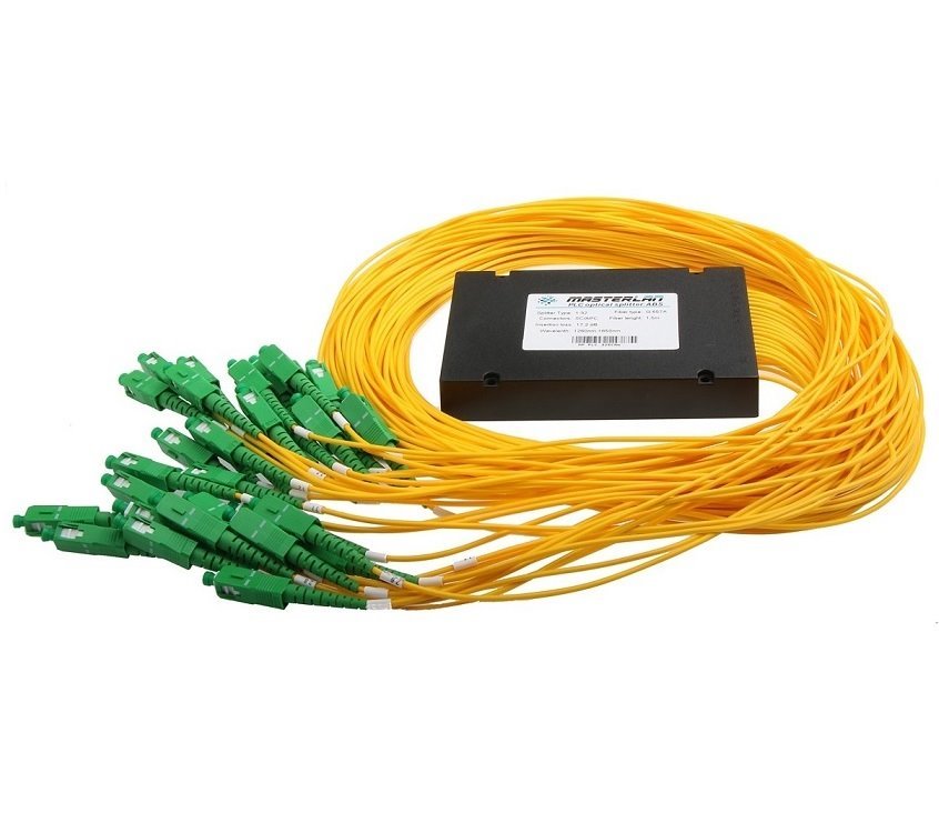 PLC optický splitter - 1x32, 1260-1650nm, ABS box, SC/APC, 1,5m