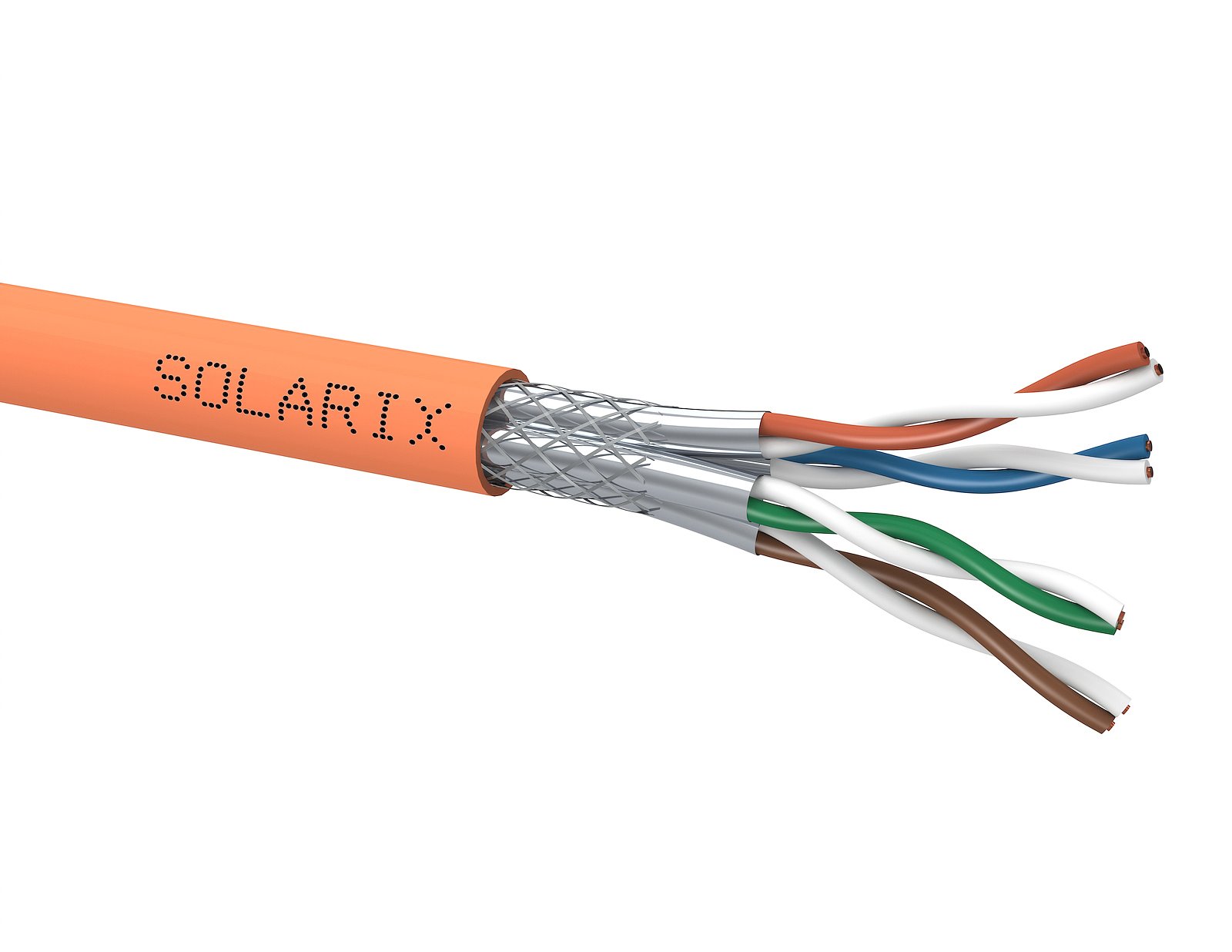 Solarix kabel CAT7 SSTP drát 500m cívka LSOHFR B2 ca s1 d1 a1 1000 MHz, SXKD-7-SSTP-LSOHFR-B2ca