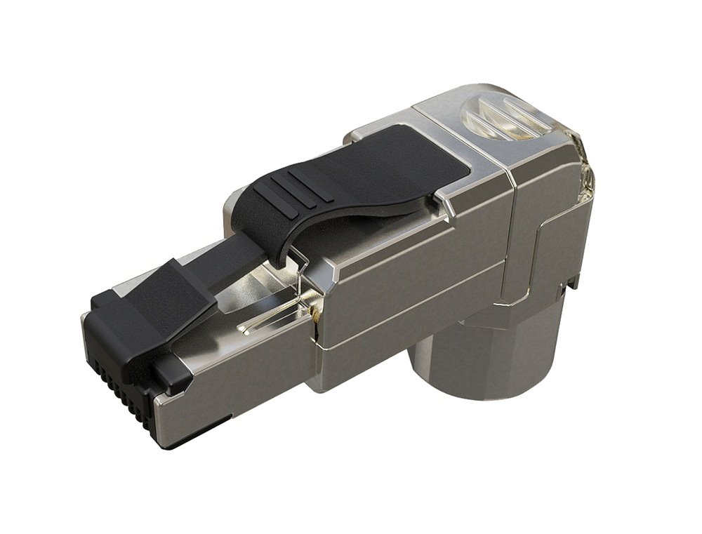 Solarix konektor MPTL 90° RJ45 CAT6A STP samořezný SXRJ45-6A-STP-BK-SA-U