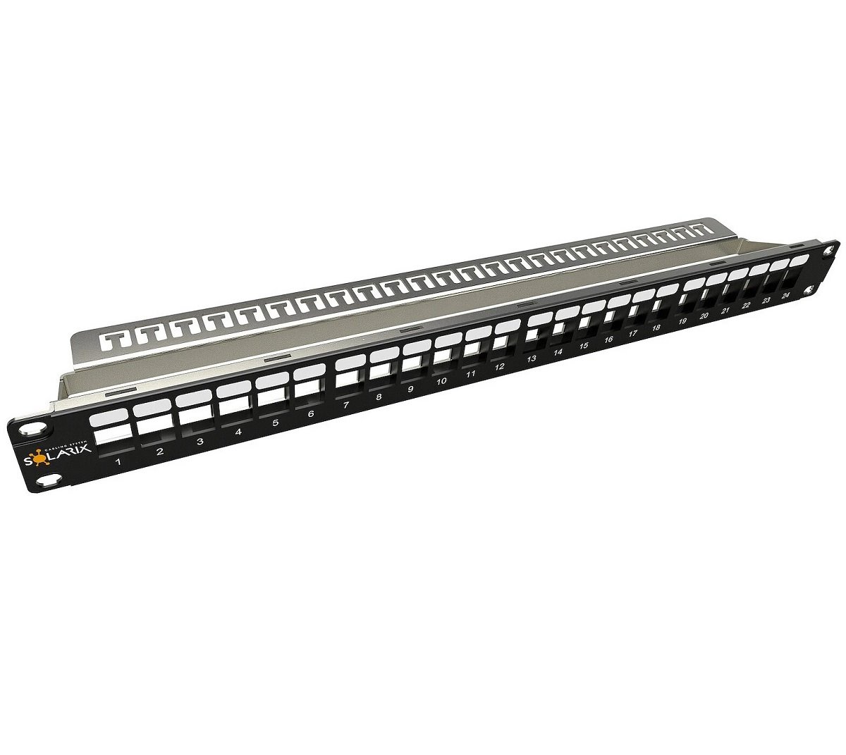 Solarix patch panel 24 portů modulární neosazený 19" 1U SX24M-0-STP-BK-UNI-N