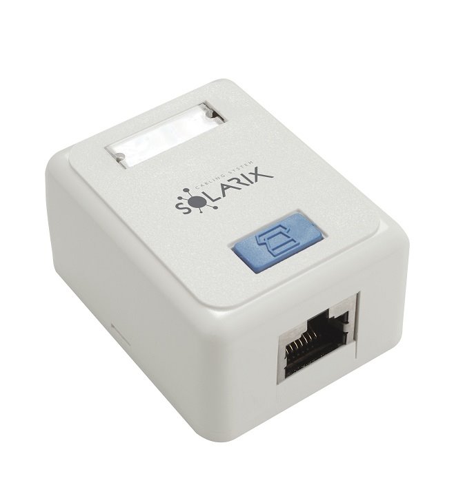 Solarix zásuvka CAT5E STP 1 x RJ45 na omítku bílá, SX108-5E-STP-WH