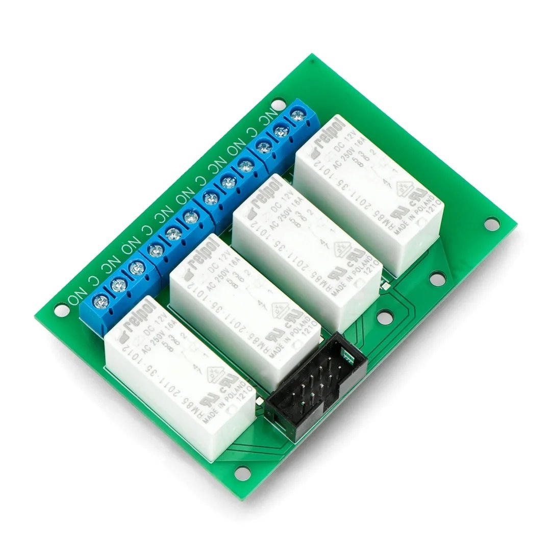 Tinycontrol GSMKON-010 - reléová deska 4x 16A / cívka 12V pro řadič GSM / LAN