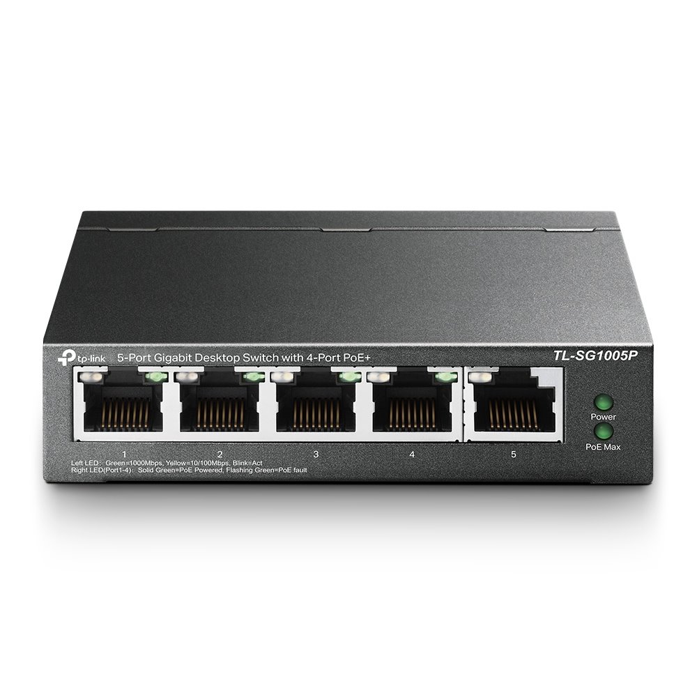 TP-Link TL-SG1005P - PoE Switch 5xTP 10/100/1000Mbps(4x PoE), kovový