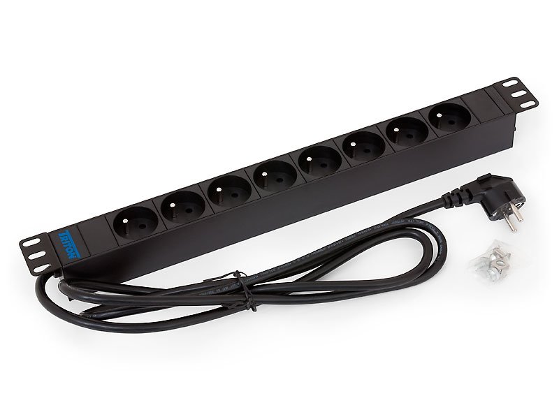 Triton rozvodný panel RAB-PD-X01-A1, 19", 8x 230V, 3x1,5mm, 2m kabel