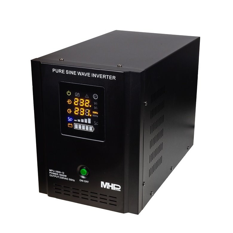 Záložní zdroj MHPower MPU-1600-12 - Z VÝSTAVY, UPS, 1600W, čistý sinus, 12V